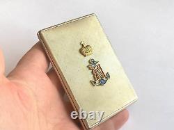 Russian Imperial Faberge Solid Silver 84 Nicholas II Gild Enamel Cigarette Box