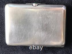 Russian Imperial Gilded Silver 84 Cigarette Case Famous Maker Postnikov Antiques