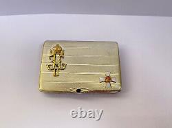 Russian Imperial K. Faberge Silver 84 Gild Nicholas II Pill Snuffbox Box Award