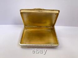 Russian Imperial K. Faberge Silver 84 Gild Nicholas II Pill Snuffbox Box Award