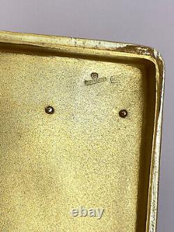 Russian Imperial K. Faberge Silver 84 Gild Nicholas II Pill Snuffbox Box Award