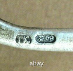 Russian Imperial Klingert Silver 84 Shaded Enamel Cloisonne Spoon Hallmark Large