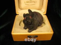 Russian Imperial Miniature Animal Sculpture in wooden box Faberge design