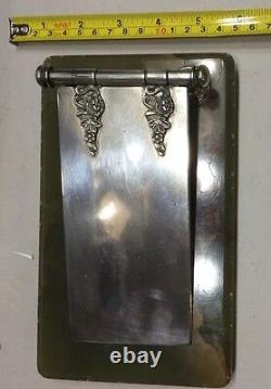 Russian Imperial Silver 84 Desk Paper Holder On Malachite Base St. Petersburg