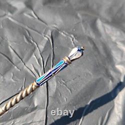 Russian Imperial Silver 88 Cloisonne Enamel Spoon A. Gorianov For Faberge Antique