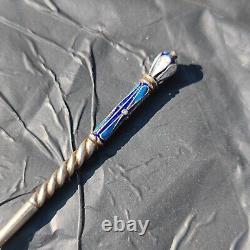 Russian Imperial Silver 88 Cloisonne Enamel Spoon A. Gorianov For Faberge Antique