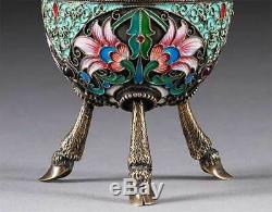 Russian Imperial Silver & Cloisonne Egg