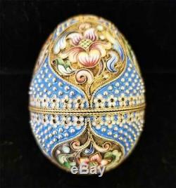 Russian Imperial Silver & Cloisonne Egg, MC