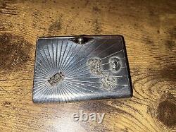 Russian Imperial Solid Silver Cigarette Case Multiple Stamps Rare Antique