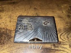 Russian Imperial Solid Silver Cigarette Case Multiple Stamps Rare Antique