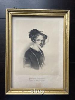 Russian Royal Family Empires Tsarina Alexandra Feodorowna Gold Frame Engraving