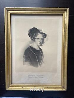 Russian Royal Family Empires Tsarina Alexandra Feodorowna Gold Frame Engraving