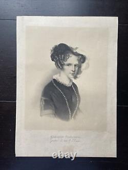 Russian Royal Family Empires Tsarina Alexandra Feodorowna Gold Frame Engraving