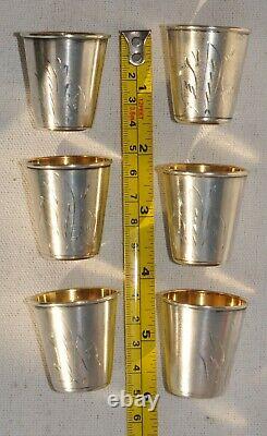 Russian Royal Soviet 875 Silver Art Cup Vodka Shots Goblet Chalice Kovsh Egg Pin