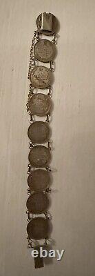 Russian Silver Coin Bracelet Pre Revolution Imperial 1916 Kopek Coins