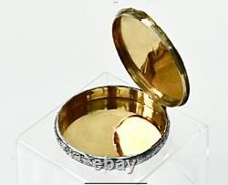 Russian Silver Round Case /Box Gilded Interior, 84 Kokoshnick St Petersburg c1900