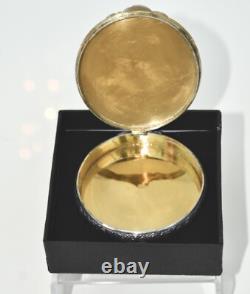 Russian Silver Round Case /Box Gilded Interior, 84 Kokoshnick St Petersburg c1900