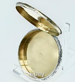 Russian Silver Round Case /Box Gilded Interior, 84 Kokoshnick St Petersburg c1900