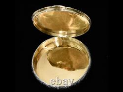 Russian Silver Round Case /Box Gilded Interior, 84 Kokoshnick St Petersburg c1900