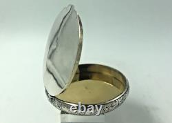 Russian Silver Round box/case Gilded interior 84 Kokoshnik c1900 St Petersburg