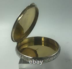 Russian Silver Round box/case Gilded interior 84 Kokoshnik c1900 St Petersburg
