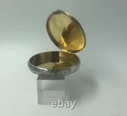 Russian Silver Round box/case Gilded interior 84 Kokoshnik c1900 St Petersburg
