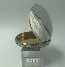 Russian Silver Round box/case Gilded interior 84 Kokoshnik c1900 St Petersburg