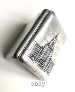 Russian Solid silver Cigarette case. 875 silver Russia USSR CCCP