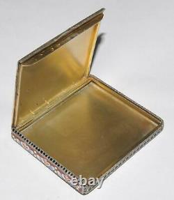 Russian Soviet Cigarette Case 875 Silver Enamel Royal Pill Box Kovsh Bowl Egg