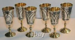 Russian Soviet Royal 875 Silver Cup Vodka Shots Goblet Chalice Kovsh Bowl Egg