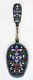 STUNNING! Antique IMPERIAL RUSSIAN 84 Silver ENAMEL Gold CADDY SPOON Sugar Scoop