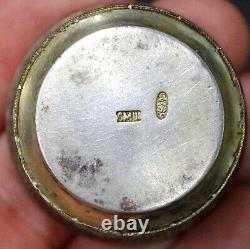 STUNNING! Antique IMPERIAL RUSSIAN 84 Silver ENAMEL Gold Vermeil CHARKA by CMH