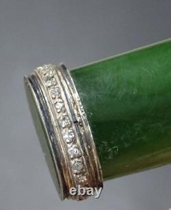 STUNNING! Antique IMPERIAL RUSSIAN Desk Wax Seal JADE Gold Gilt RUBY