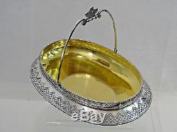 SUPERB ANTIQUE IMPERIAL RUSSIAN 84 SILVER BASKET ST PETERSBURG 1881 Very Large