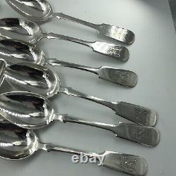 Set 12 Large Imperial Russian. 875 Silver Dessert Spoons 1895