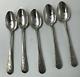 Set 5 Quality Imperial Russian Silver Engraved Teaspoons Moscow 1875