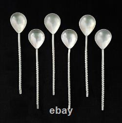 Set 6 Rare Antique Imperial Russian 84 Silver Tea Spoons Tsarist Russia Empire