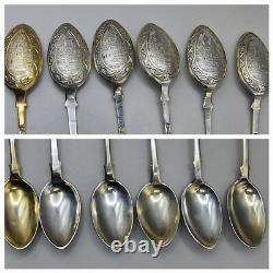 Set Of 6 Imperial Russian Anatoly Apollonovich Artsybashev Spoons 84 Silver 1896