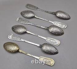 Set Of 6 Imperial Russian Anatoly Apollonovich Artsybashev Spoons 84 Silver 1896