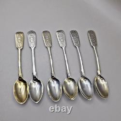 Set Of 6 Imperial Russian Anatoly Apollonovich Artsybashev Spoons 84 Silver 1896
