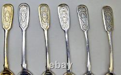 Set Of 6 Imperial Russian Anatoly Apollonovich Artsybashev Spoons 84 Silver 1896