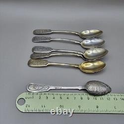 Set Of 6 Imperial Russian Anatoly Apollonovich Artsybashev Spoons 84 Silver 1896