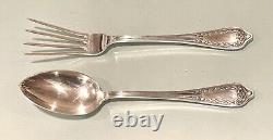 Set Vintage Antique 19C Russian Imperial Silver 84 Large Spoon Fork G. Klingert