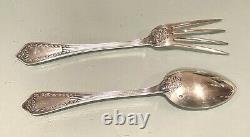 Set Vintage Antique 19C Russian Imperial Silver 84 Large Spoon Fork G. Klingert