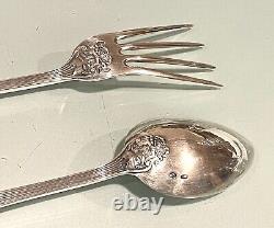 Set Vintage Antique 19C Russian Imperial Silver 84 Large Spoon Fork G. Klingert