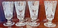 Set of 4 Antique Royalty Imperial Russian Engraved Shot Glass 4