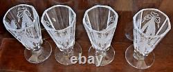 Set of 4 Antique Royalty Imperial Russian Engraved Shot Glass 4