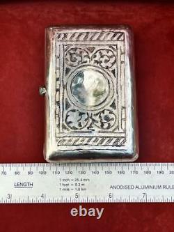 Silver Case Russian Cigarette 84 Antique Imperial Niello Rare Engraved Sterling