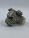 Solid silver 88 Ring head of a dog with eyes stones garnet Russian Imperial