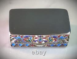 Stellar Imperial Russia Silver-Gilt Cloisonne Enamel Box Mikhail Zorin, Moscow